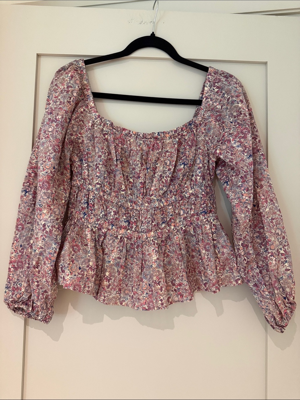 J Crew Women’s Floral Peasant Blouse - Pink